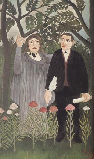 Henri Rousseau Portrait of Guillaume Apollinaire and Marie Laurencin with Poet's Narcissus oil painting image